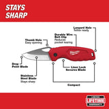 Milwaukee FASTBACK Stainless Steel Folding Knife with 2.95 in Blade and Compact Folding Knife with 2.5 in Blade (2-Piece)