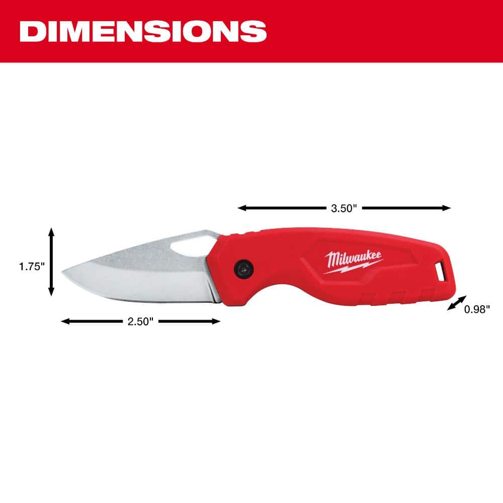 Milwaukee Compact Folding Knife with 2.5 in. Blade, Liner Lock, Stainless Steel