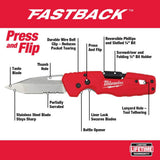 Milwaukee Fastback 3 in. Blade 5-in-1 Folding Knife with 6-in-1 Wire Pliers