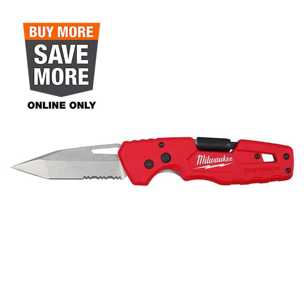 Milwaukee FASTBACK 5-in-1 Folding Knife with 3 in. Blade, Liner Lock