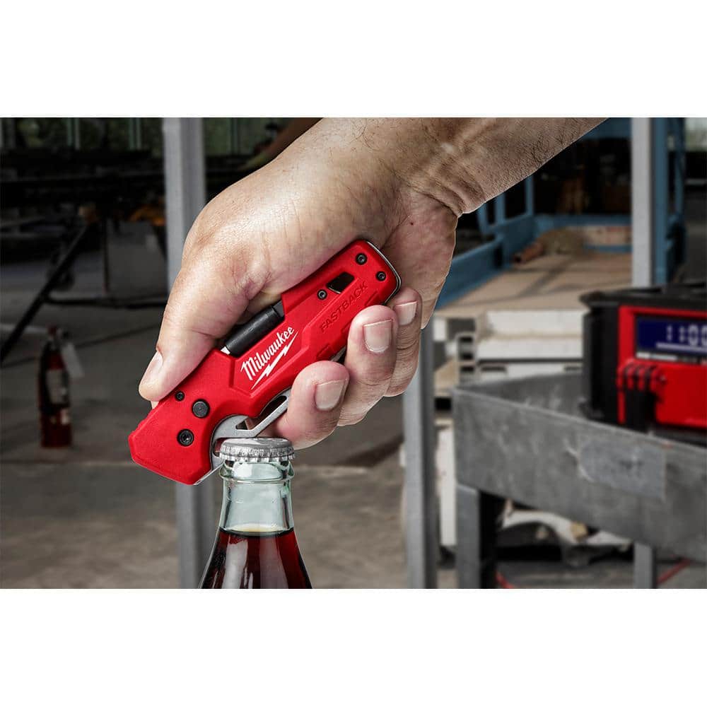Milwaukee FASTBACK 5-in-1 Folding Knife with 3 in. Blade, Liner Lock