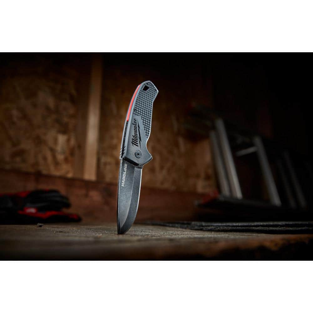 Milwaukee 3 in. Hardline D2 Steel Smooth Blade Pocket Folding Knife, 48-22-1994