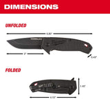 Milwaukee 3 in. Hardline D2 Steel Smooth Blade Pocket Folding Knife