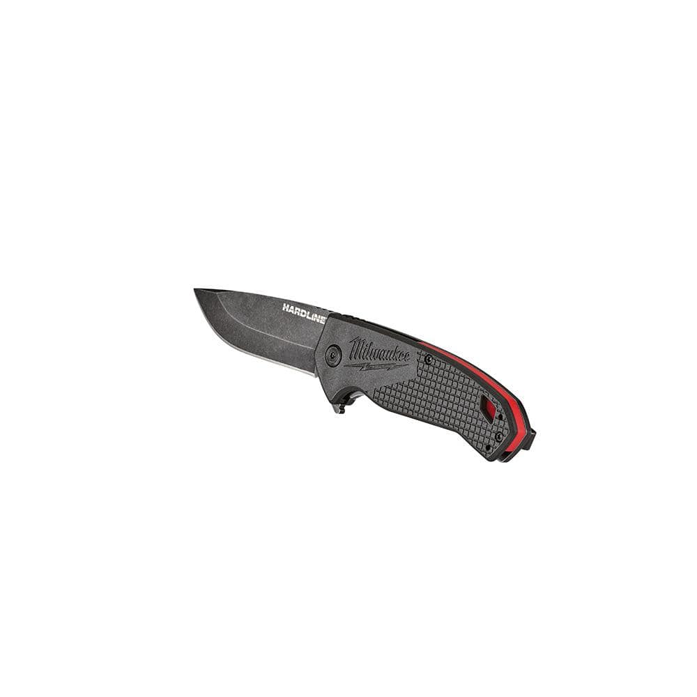 Milwaukee 3 in. Hardline D2 Steel Smooth Blade Pocket Folding Knife, 48-22-1994