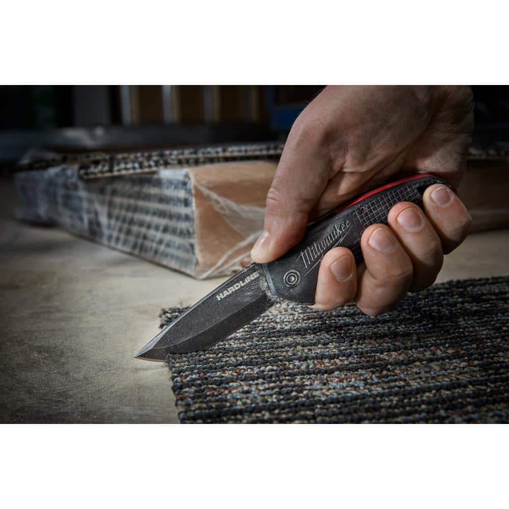 Milwaukee 3 in. Hardline D2 Steel Smooth Blade Pocket Folding Knife, 48-22-1994