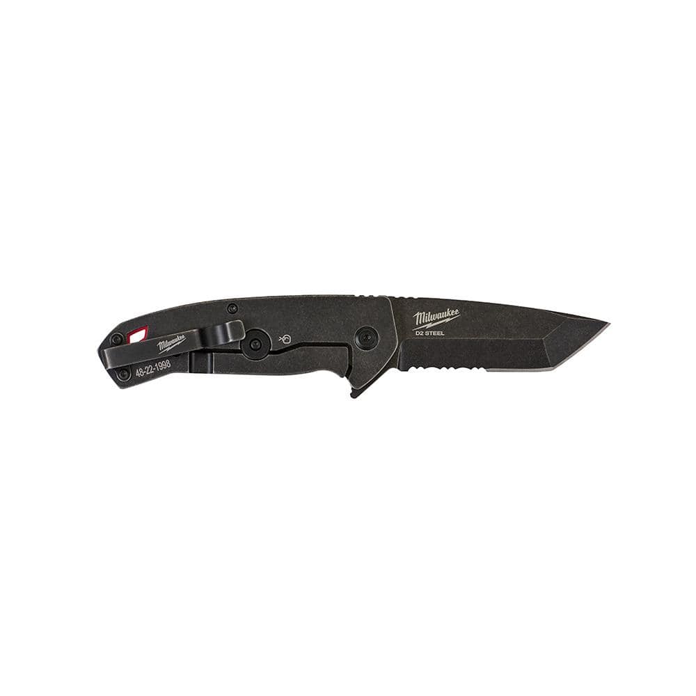 Milwaukee Hardline D2 Steel Folding Knives, 3 in. Serrated Tanto + 3.5 in. Smooth Drop Point (Model 48-22-1998 & 48-22-1999)