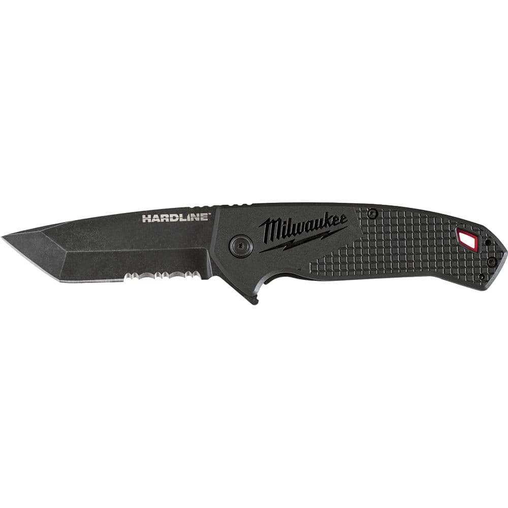 Milwaukee Hardline D2 Steel Folding Knives, 3 in. Serrated Tanto + 3.5 in. Smooth Drop Point (Model 48-22-1998 & 48-22-1999)