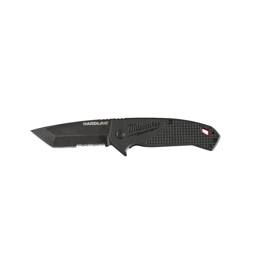 Milwaukee 3 in. Hardline D2 Steel Serrated Pocket Folding Knife (Frame Lock, Tanto)