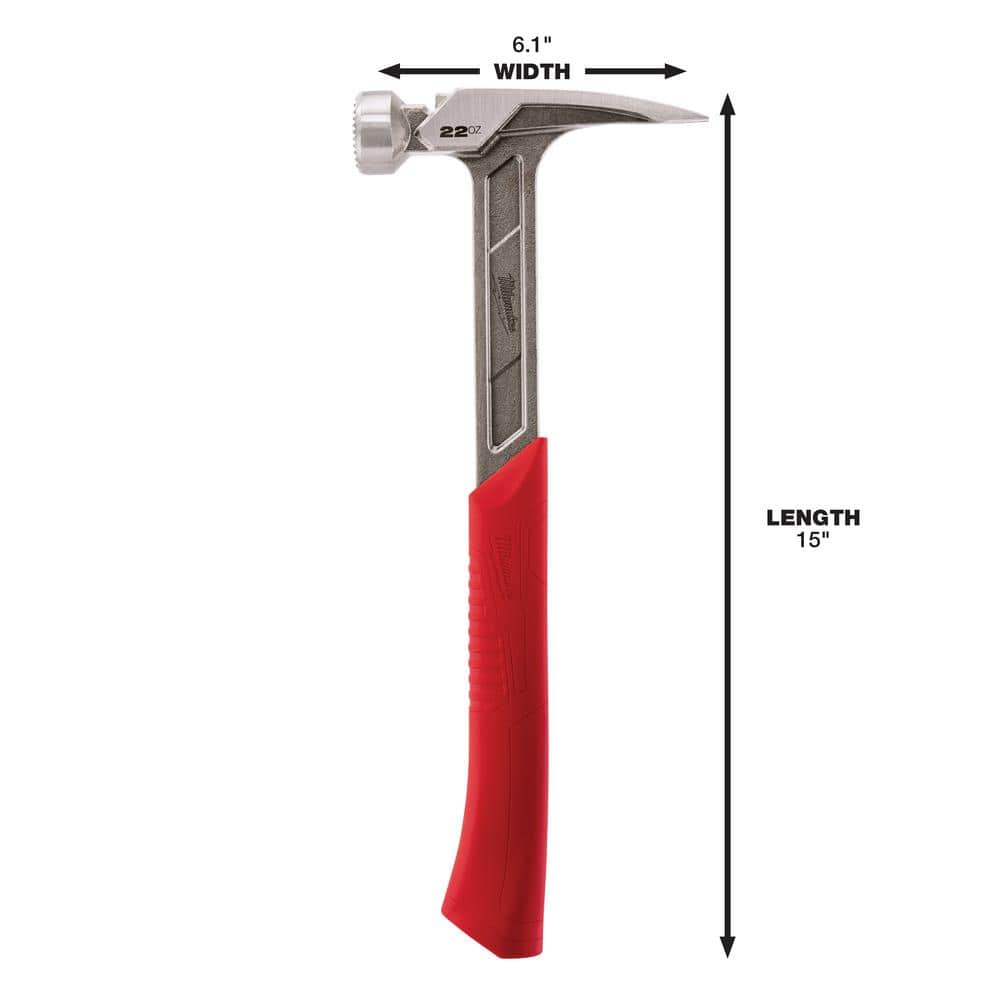 Milwaukee 22 oz. Milled Face Framing Hammer with 7 in. Hammer Loop