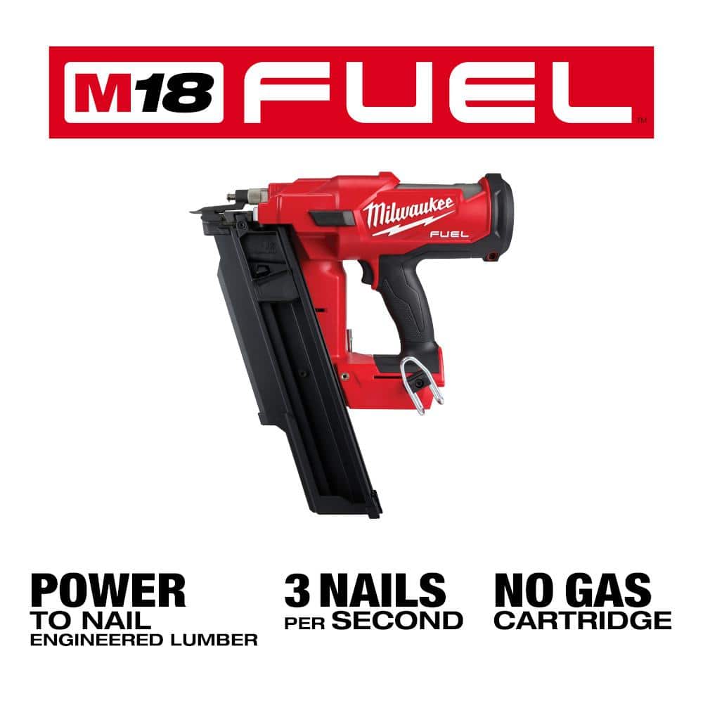 Milwaukee M18 FUEL 3-1/2 in. 18V 21° Brushless Cordless Framing Nailer, Tool-Only + 25 ft. Compact Auto-Lock Tape Measure