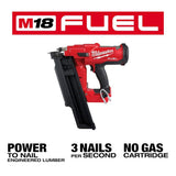 Milwaukee M18 FUEL 3-1/2 in. 18V 21° Brushless Cordless Framing Nailer, Tool-Only + 25 ft. Compact Auto-Lock Tape Measure