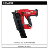 Milwaukee M18 FUEL 3-1/2 in. 18-Volt 21-Degree Lithium-Ion Brushless Cordless Nailer w/7-1/4 in. Rear Circ, Two 6Ah HO Batteries