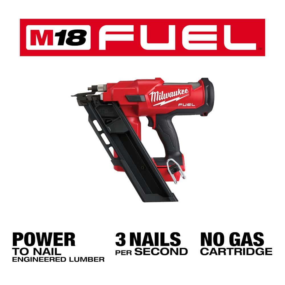 Milwaukee M18 FUEL 3-1/2 in. 18-Volt 30-Degree Brushless Cordless Framing Nailer with 22 oz. Milled Face Framing Hammer, Tool-Only
