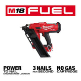 Milwaukee M18 FUEL 3-1/2 in. 18-Volt 30° Brushless Cordless Framing Nailer (Tool-Only) with Tinted Anti-Scratch Safety Glasses