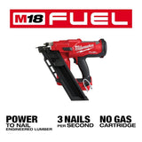 Milwaukee M18 FUEL Cordless 18‑Gauge Brad Nailer + 30° 3-1/2 in. Framing Nailer Kit with M18 2.0Ah & 5.0Ah XC Batteries