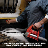 Milwaukee M12 12-Volt Lithium-Ion Cordless Grease Gun (Tool-Only), 8,000 PSI, 36-in Hose