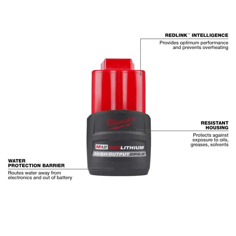 Milwaukee M12 12-Volt Lithium-Ion Cordless Grease Gun (Tool-Only), 8,000 PSI, 36-in Hose