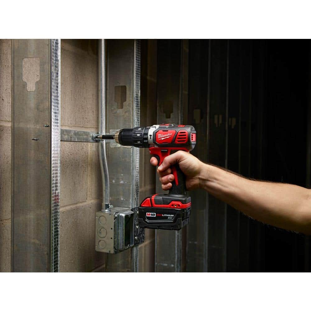 Milwaukee M18 18-Volt Lithium-Ion Cordless 1/2 in. Hammer Drill/Driver, Tool-Only (Model 2607-20)