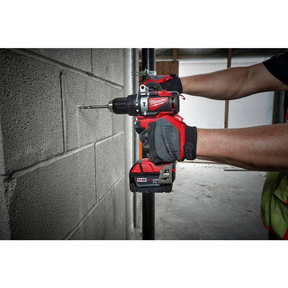 Milwaukee M18 18V Lithium-Ion Brushless Cordless 1/2 in. Compact Hammer Drill (Tool Only)