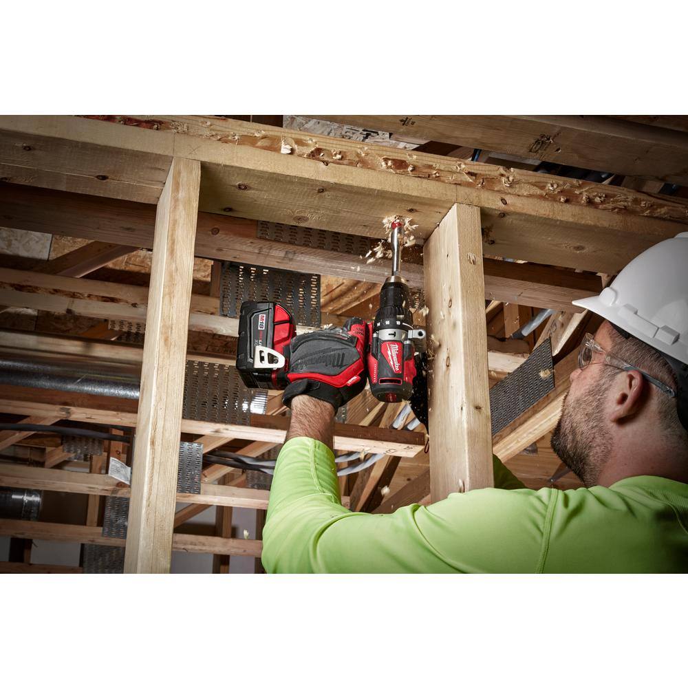 Milwaukee M18 18-Volt Brushless 1/2 in. Compact Hammer Drill/Driver Kit with (2) 4.0Ah Batteries, Charger & Hard Case