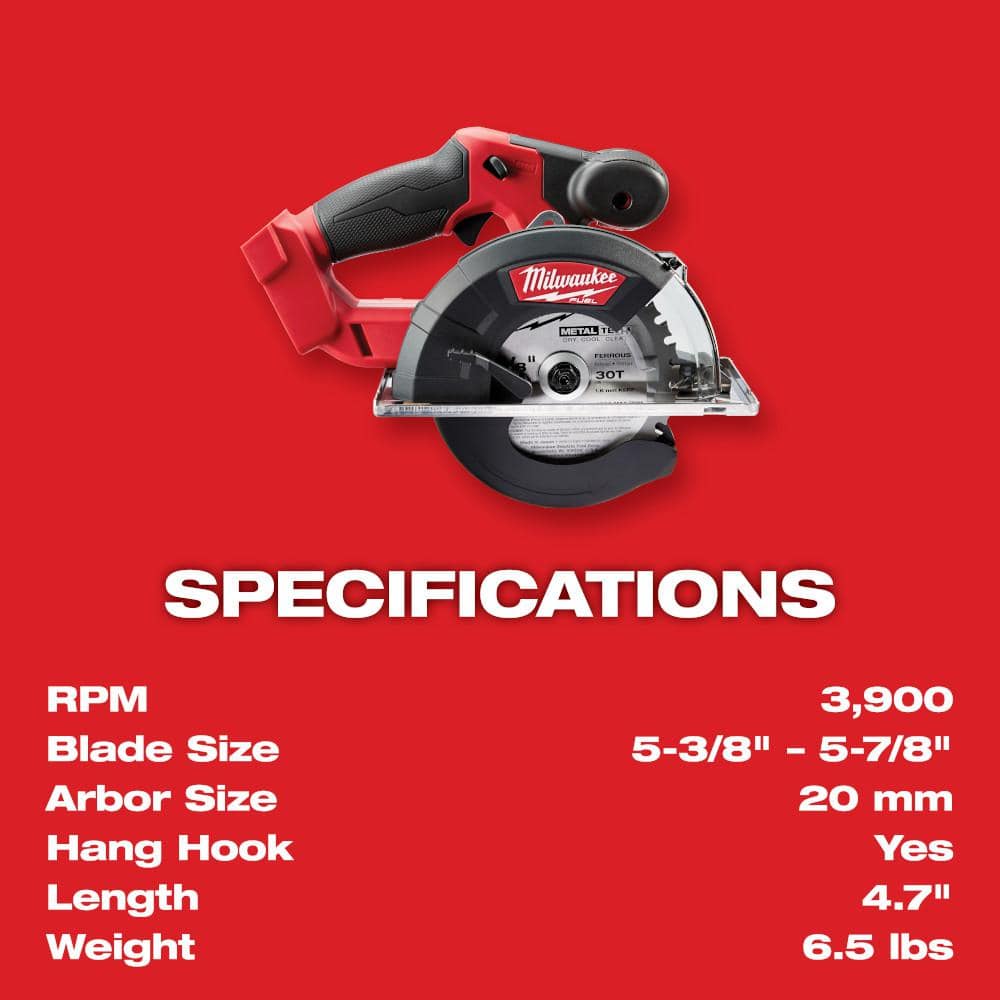 Milwaukee M18 FUEL 18V Lithium-Ion Brushless Cordless 1/2 in. Hammer Drill Driver Kit with 5-3/8 in. Circular Saw