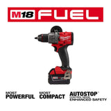 Milwaukee M18 FUEL 18V Lithium‑Ion Brushless Cordless 1/2 in. Hammer Drill/Driver Kit with (3) 5.0Ah Batteries, Charger & Hard Case