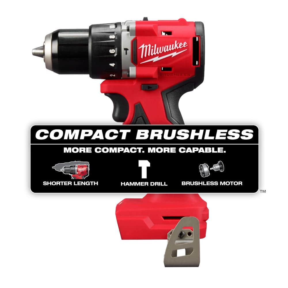 18-Volt Lithium-Ion Cordless Brushless 1/2 in. Compact Hammer Drill/Driver (Tool-Only)