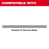 Milwaukee 12 in. High-Tension Hack Saw with 24 TPI Bi‑Metal Blade & Internal Blade Storage
