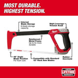 Milwaukee 12 in. High-Tension Hack Saw with 24 TPI Bi‑Metal Blade & Internal Blade Storage