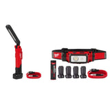 Milwaukee 550 Lumens REDLITHIUM USB Stick Light w/ Magnet + 600 Lumens REDLITHIUM Hard Hat Headlamp Kit