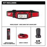 Milwaukee 550 Lumens REDLITHIUM USB Stick Light w/ Magnet + 600 Lumens REDLITHIUM Hard Hat Headlamp Kit