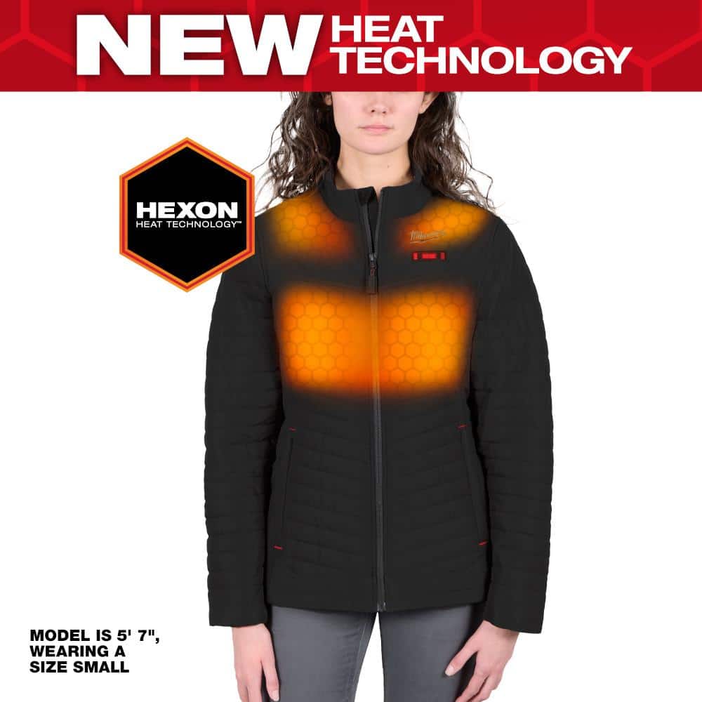 Milwaukee Women’s X-Small M12 12V Lithium-Ion Cordless AXIS Black Heated Jacket Kit with (1) 3.0 Ah Battery and Charger