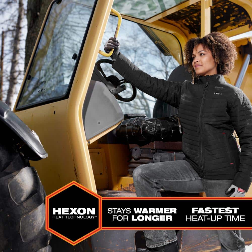 Milwaukee Women’s X-Small M12 12V Lithium-Ion Cordless AXIS Gray Heated Jacket Kit with (1) 3.0 Ah Battery and Charger