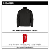 Milwaukee Men's Large M12 12V Lithium-Ion Cordless TOUGHSHELL Black Heated Jacket (Jacket and Charger/Power Source Only)