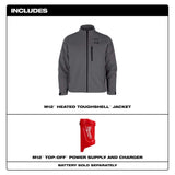 Milwaukee Men's Large M12 12V Lithium-Ion Cordless TOUGHSHELL Gray Heated Jacket (Jacket and Charger/Power Source Only)
