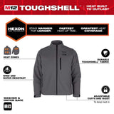 Milwaukee Men's Large M12 12V Lithium-Ion Cordless TOUGHSHELL Gray Heated Jacket (Jacket and Charger/Power Source Only)