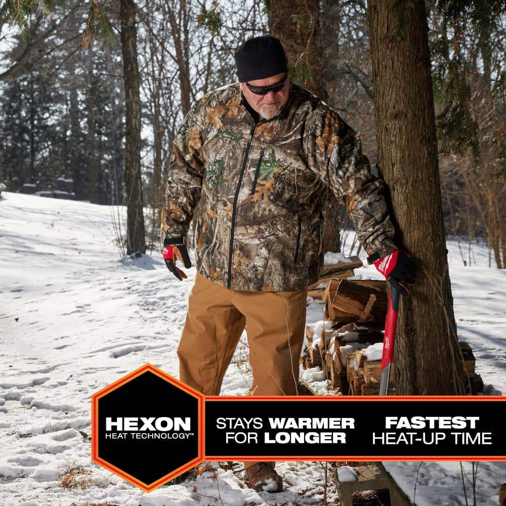 Milwaukee Men's Small M12 12V Lithium-Ion Cordless QUIETSHELL Camo Heated Jacket Kit with (1) 3.0 Ah Battery and Charger