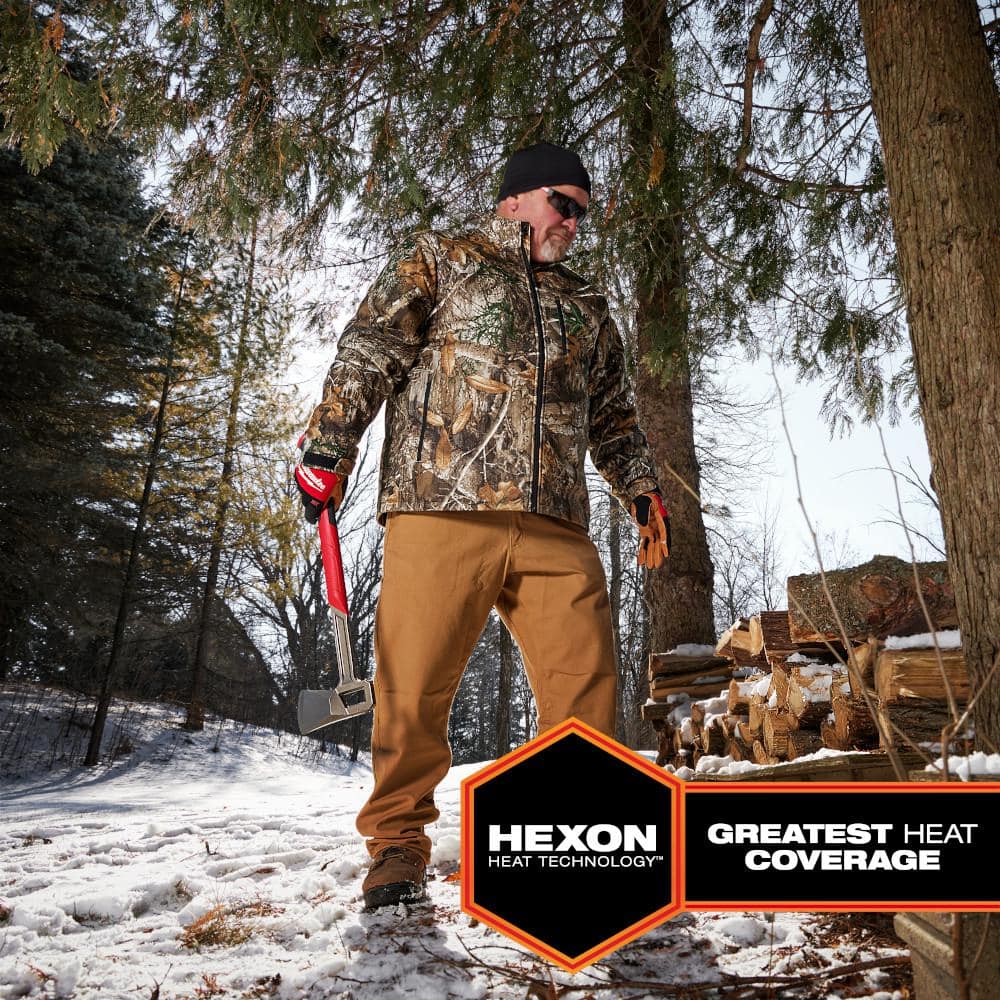 Milwaukee Men's Small M12 12V Lithium-Ion Cordless QUIETSHELL Camo Heated Jacket Kit with (1) 3.0 Ah Battery and Charger