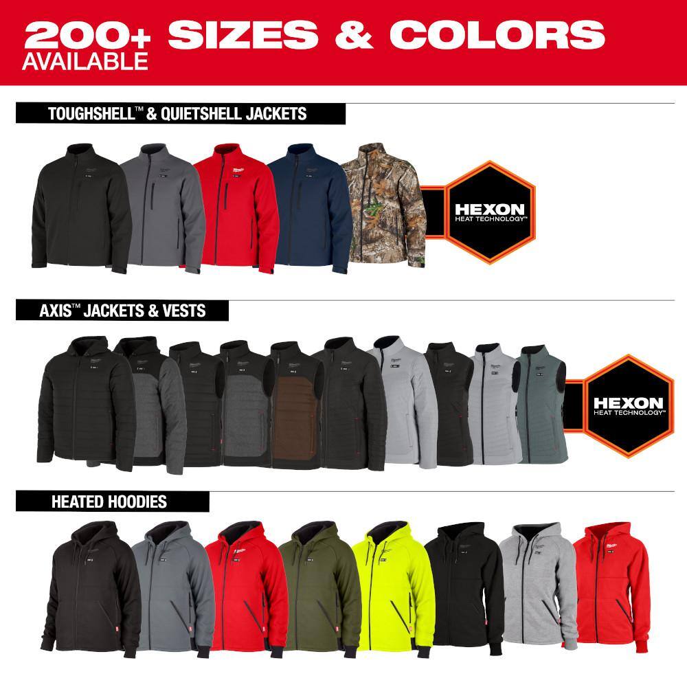 Milwaukee Men's Small M12 12V Lithium-Ion Cordless QUIETSHELL Camo Heated Jacket with (1) 3.0 Ah Battery and Charger