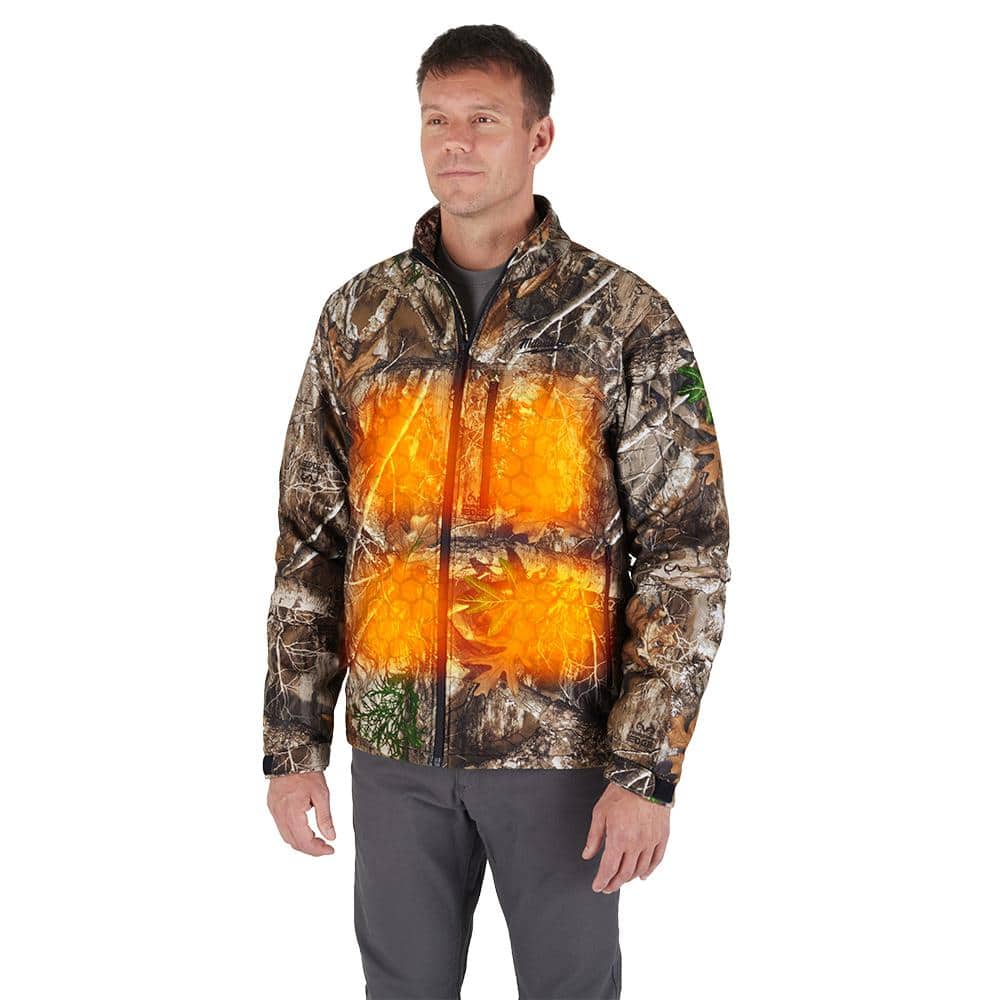 Milwaukee Men's Small M12 12V Lithium-Ion Cordless QUIETSHELL Camo Heated Jacket with (1) 3.0 Ah Battery and Charger