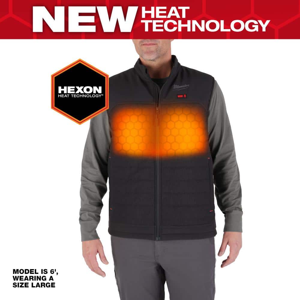 Milwaukee Men's Medium M12 12V Lithium-Ion Cordless AXIS Black Heated Vest (Vest Only)