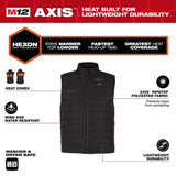 Milwaukee Men's Medium M12 12V Lithium-Ion Cordless AXIS Black Heated Vest (Vest Only)