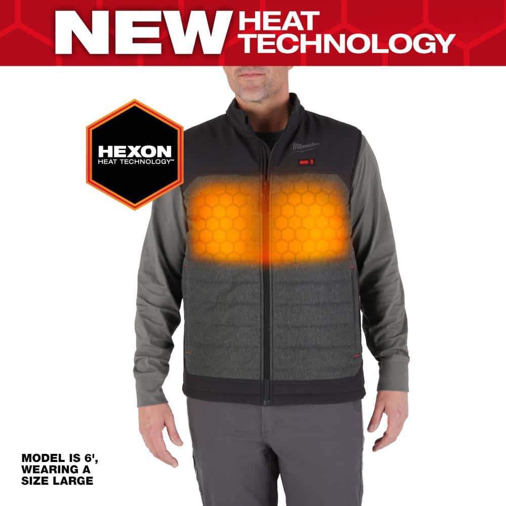 Milwaukee Men's 3X-Large M12 12V Lithium-Ion Cordless AXIS Gray Heated Vest Kit with (1) 2.0 Ah Battery and Charger
