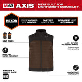 Milwaukee Men's Large M12 12V Lithium-Ion Cordless AXIS Brown Heated Vest Kit with (1) 2.0 Ah Battery and Charger