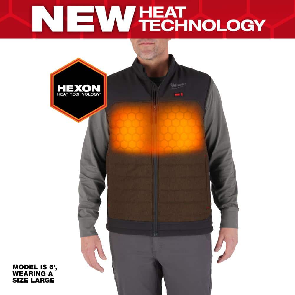 Milwaukee Men's X-Large M12 12V Lithium-Ion Cordless AXIS Brown Heated Vest Kit with (1) 2.0 Ah Battery and Charger