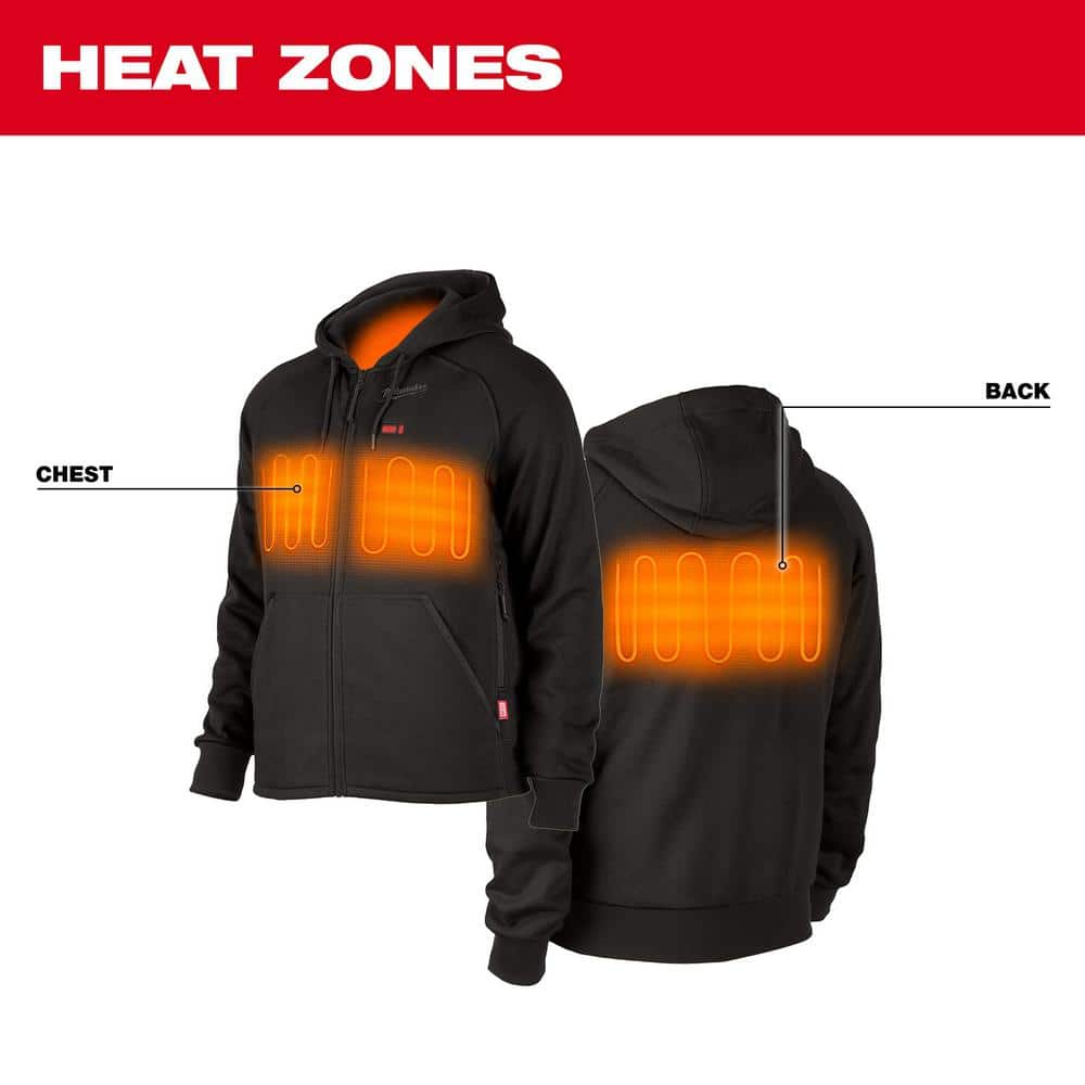 Milwaukee Men’s XL M12 12V Lithium-Ion Cordless Black Heated Hoodie Kit with (1) 2.0Ah Battery & Charger