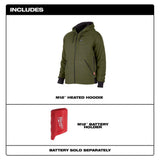 Milwaukee Men's Large M12 12-Volt Lithium-Ion Cordless Green Heated Jacket Hoodie (Jacket and Battery Holder Only)