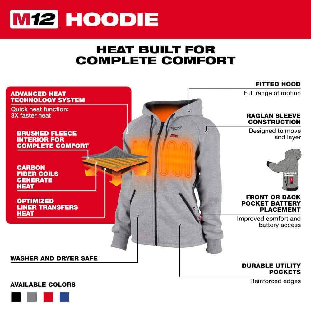 Milwaukee Women’s X-Large M12 12-Volt Lithium-Ion Cordless Blue Heated Hoodie Kit with (1) 2.0Ah Battery & Charger