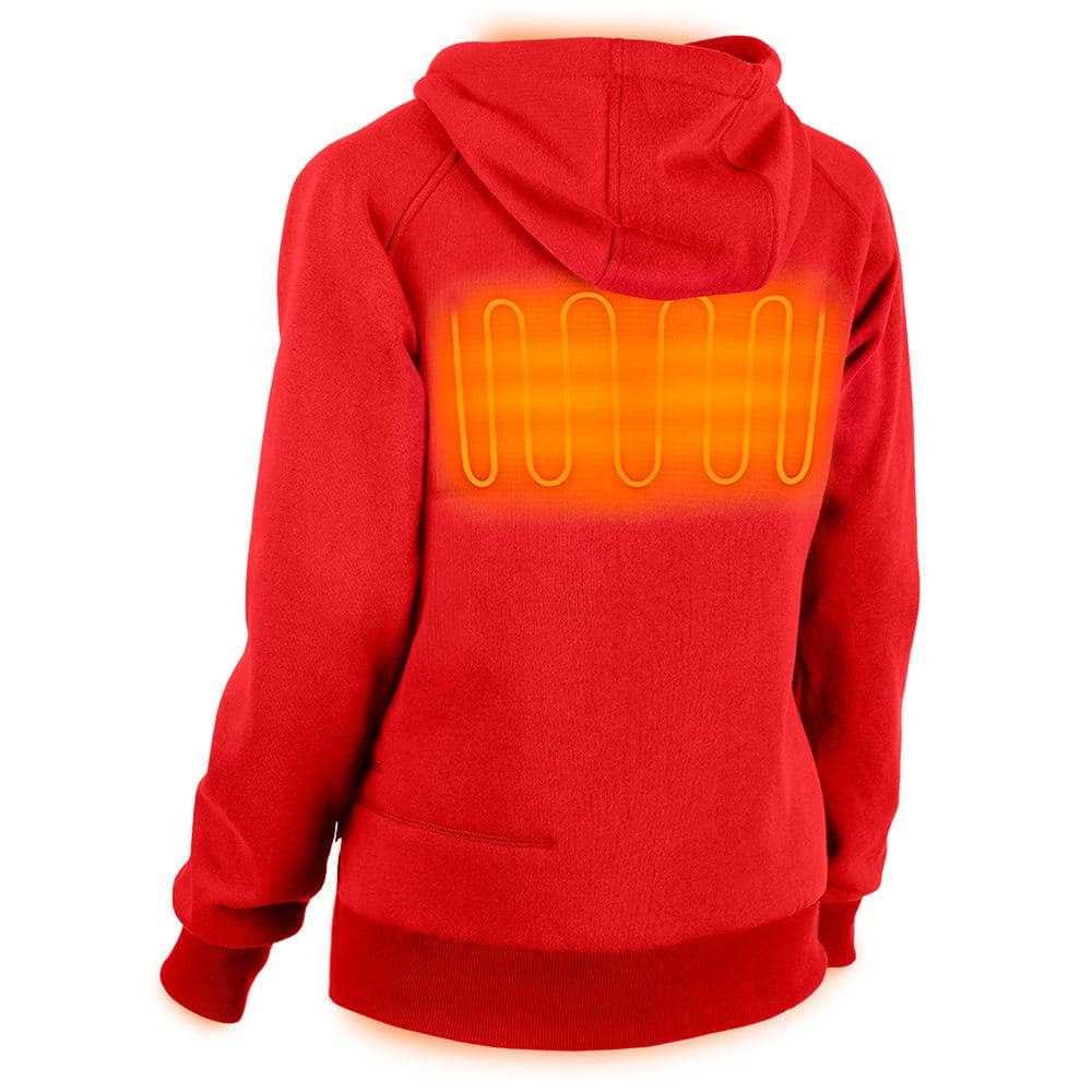 Milwaukee Women's 2X-Large M12 12-Volt Lithium-Ion Cordless Red Heated Jacket Hoodie Kit with (1) 2.0Ah Battery and Charger