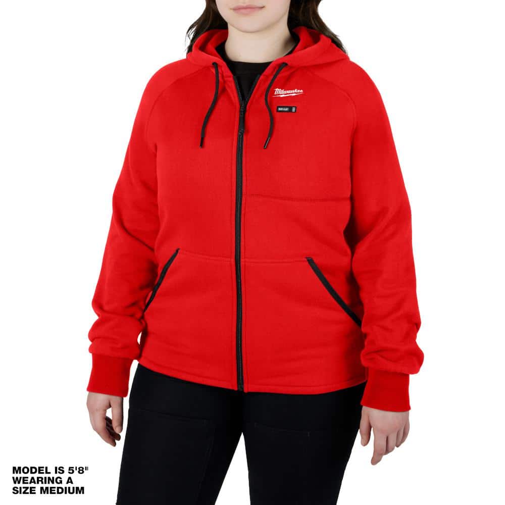 Milwaukee Women's 2X-Large M12 12-Volt Lithium-Ion Cordless Red Heated Jacket Hoodie Kit with (1) 2.0Ah Battery and Charger
